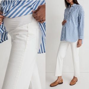 Madewell Maternity Over-the-Belly Perfect Vintage Straight Jean, White, 24.
